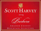 Scott Harvey Mountain Selection Barbera 2019  Front Label