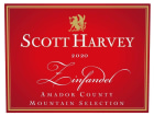 Scott Harvey Mountain Selection Zinfandel 2020  Front Label