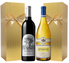 wine.com Silver Oak Alexander Valley Cabernet & Rombauer Chardonnay with Gold Gift Boxes  Gift Product Image